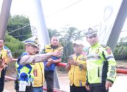 Polisi dan TNI Pantau Kondisi Terkini Jembatan Cidadap Simpenan Kab. Sukabumi